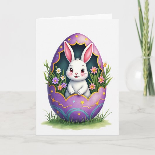Carte de Pâques Œuf Ami Câlin (Devant)