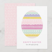 Carte de Pâques Oeuf Couché non photo - Mauve (Devant / Derrière)