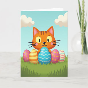 Carte de Pâques Œuf de Chat Printanier