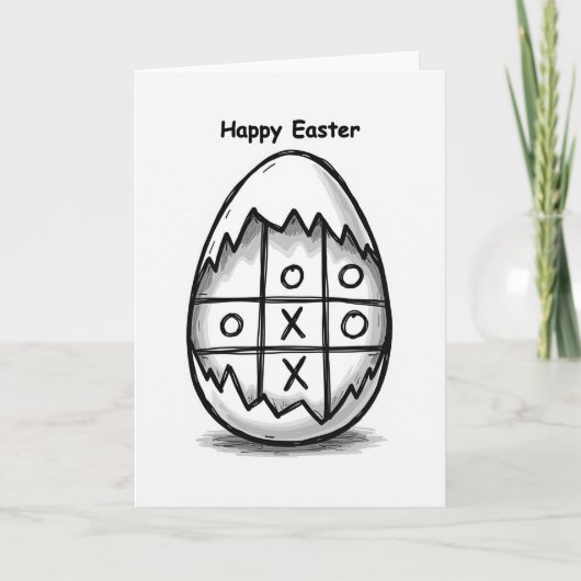 Carte de Pâques Œuf de Pâques Tic Tac Toe (Devant)