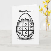 Carte de Pâques Œuf de Pâques Tic Tac Toe (Fleur jaune)