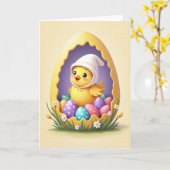 Carte de Pâques Œuf de Printemps Heureux (Fleur jaune)