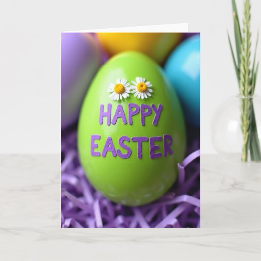 Carte de Pâques Œuf Vert Joyeux (Devant)