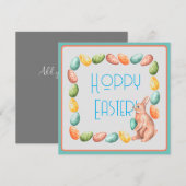 Carte de Pâques - Oeufs de lapin - Mignonne - Pâqu (Devant / Derrière)