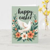 Carte de Pâques Oiseau de printemps joyeux (Fleur jaune)