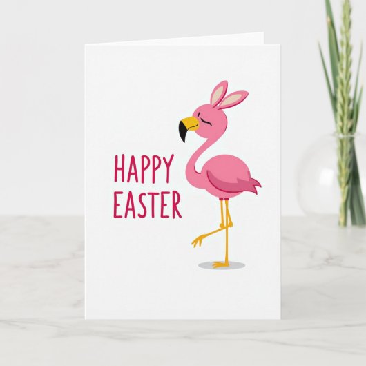 Carte de Pâques oiseau de printemps rose (Devant)