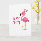 Carte de Pâques oiseau de printemps rose (Fleur jaune)
