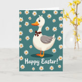 Carte de Pâques oiseau printemps joyeux (Fleur jaune)