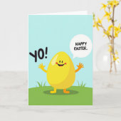 Carte de Pâques Ovoïde Joyeuse (Fleur jaune)
