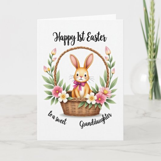 Carte de Pâques Panier de Lapin (Devant)