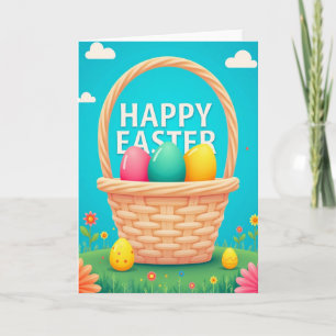 Carte de Pâques Panier Printanier Œuf