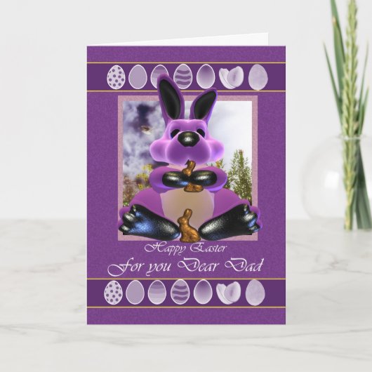 Carte de Pâques Papa, avec lapin de Pâques (Devant)