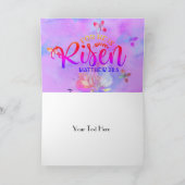 Carte de Pâques papillon aquarelle rose violet cro (Intérieur)