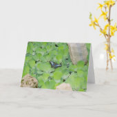 Carte de Pâques "Papillon Bleu" (Fleur jaune)