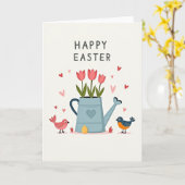 Carte de Pâques Pastel Hearts (Fleur jaune)