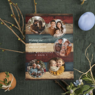 Carte de Pâques personnalisée avec collage de 5 ph