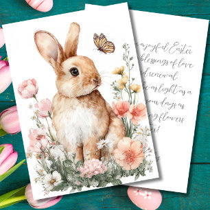 Carte de Pâques personnalisée avec des fleurs et d