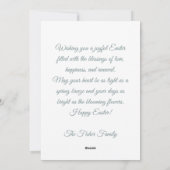 Carte de Pâques personnalisée avec des fleurs et l (Dos)