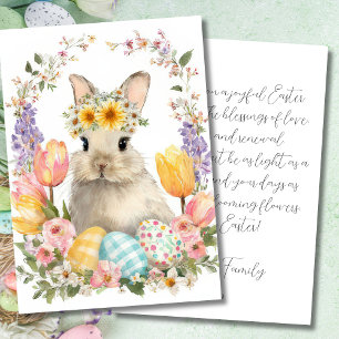 Carte de Pâques personnalisée avec des fleurs et u