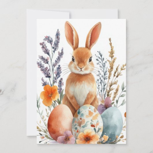 Carte de Pâques personnalisée avec lapin de Pâques (Devant)