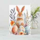 Carte de Pâques personnalisée avec lapin de Pâques (Debout devant)