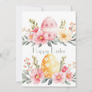 Carte de Pâques personnalisée avec oeufs de Pâques