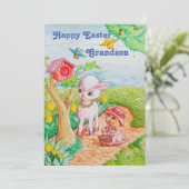 Carte de Pâques personnalisée de Grand-Fils. (Debout devant)