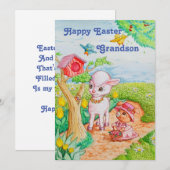 Carte de Pâques personnalisée de Grand-Fils. (Devant / Derrière)