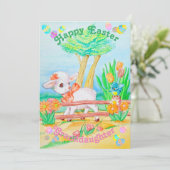 Carte de Pâques personnalisée de la petite-fille. (Debout devant)