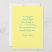 Carte de Pâques personnalisée d'une petite-fille. (Dos)