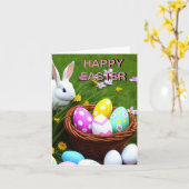 Carte de Pâques personnalisée Joyeuses Pâques (Fleur jaune)