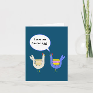 Carte de Pâques pliée drôle avec des poules