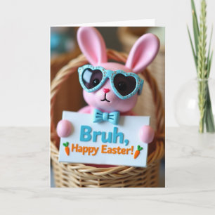 Carte de Pâques pour ami 'Bruh Lapin de Pâques Joy