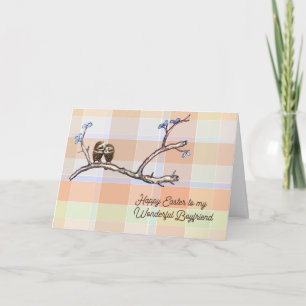 Carte de Pâques pour copain avec hibou