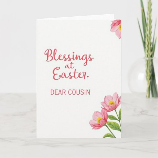 Carte de Pâques pour Cousin avec Bénédictions (Devant)