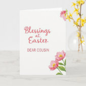Carte de Pâques pour Cousin avec Bénédictions (Fleur jaune)