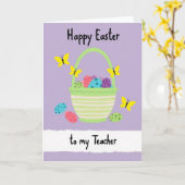 Carte de Pâques pour Enseignant Joyeux Printemps (Fleur jaune)