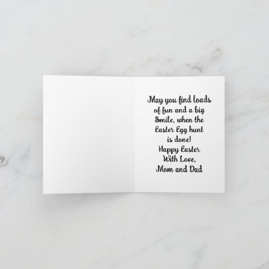 Carte de Pâques pour fille (Intérieur)