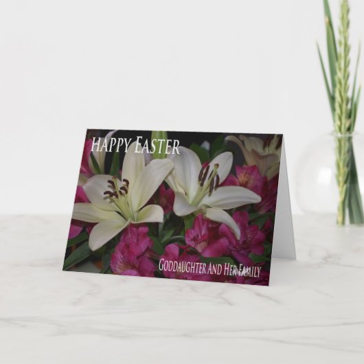 Carte de Pâques pour la filleule et la famille (Devant)