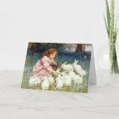 Carte de Pâques pour lapins de lapin vintage (Devant)