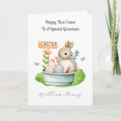 Carte de Pâques pour petit-fils avec lapin (Devant)