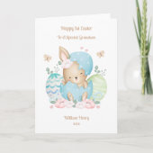 Carte de Pâques pour petit-fils lapin garçon 1er (Devant)