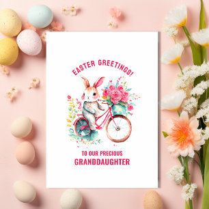 Carte de Pâques pour petite-fille avec vélo floral