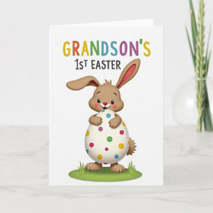 Carte de Pâques pour petits-fils Lapin
