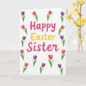 Carte de Pâques pour sœur Tulipe (Fleur jaune)