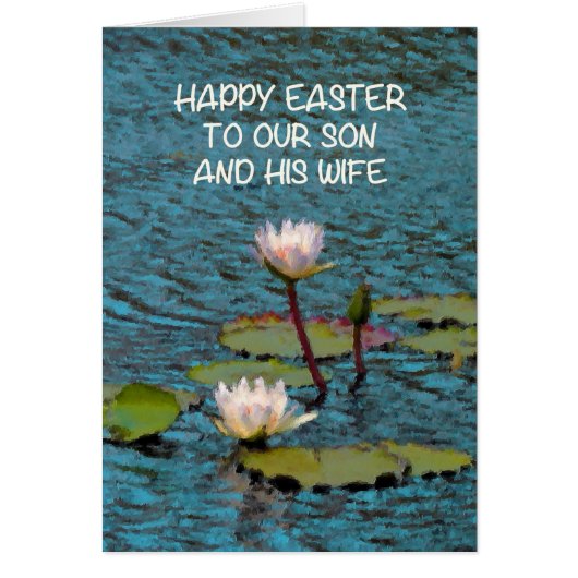 Carte de Pâques pour Sun et sa femme Lys d'eau (Devant)
