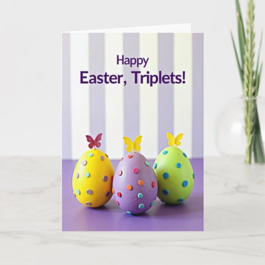 Carte de Pâques pour Triplés Joyeux (Devant)
