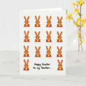 Carte de Pâques pour un professeur lapin (Fleur jaune)