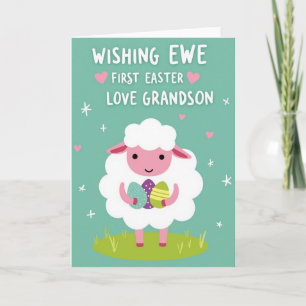 Carte de Pâques premier mouton mignon