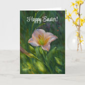 Carte de Pâques Pretty Lily Flower Art (Fleur jaune)